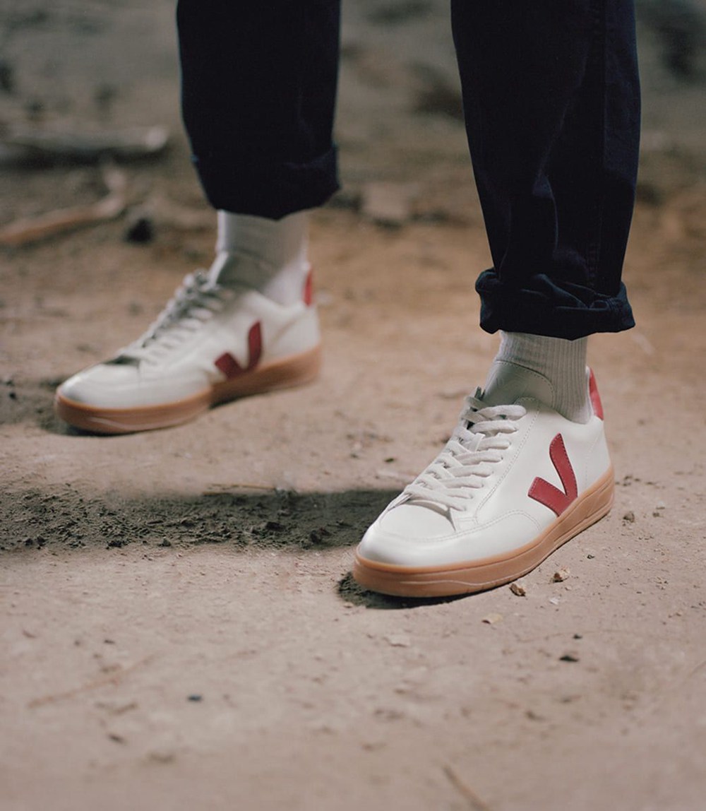 Veja Sneakers Mens - V-12 Leather - White - 6190NITQX